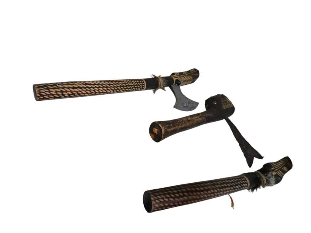 Modern recreation African wood & metal piece