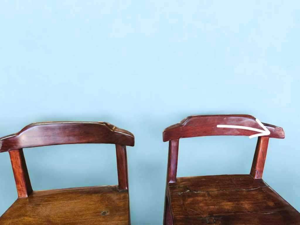 Enhance your home bar with this exquisite Set of 4 Rhodesian Teak Bar Chairs