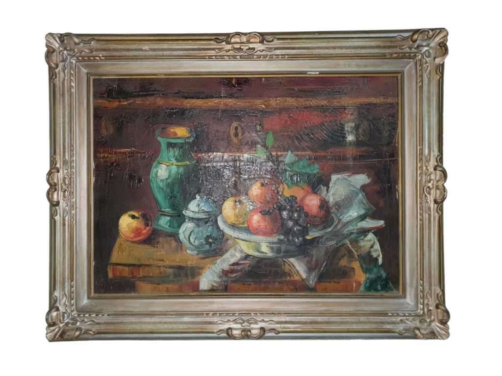 Antique "Still life with fruits" oil painting