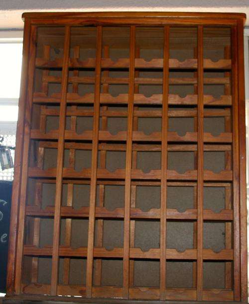 Magnificent origin pine wine rack, holds 35 bottles