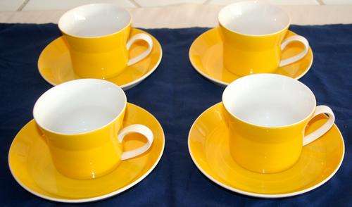 FOUR MIKASA Duplex By Ben Seibel - Vintage Yellow Cup & Saucer Circa 1960 NR 2557 JAPAN