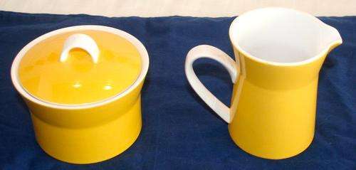 MIKASA Duplex By Ben Seibel - Vintage Yellow Sugar & Milk Circa 1960 NR 2557 JAPAN