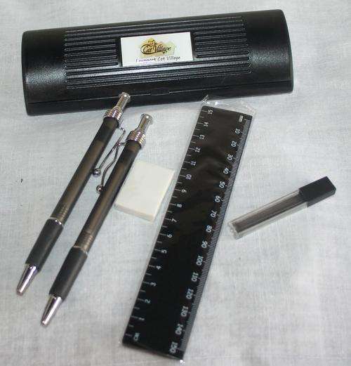 FANTASTIC PEN SET WITH PEN - PENCIL - PENCIL REFILS - ERASER - RULER - IN SUPPORT OF THE CATS