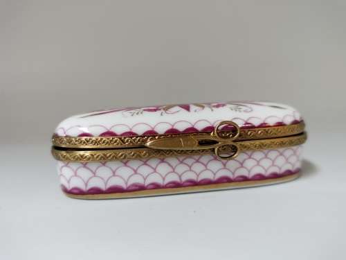 Rare French Limoge Style Peint Mein Trinket Boxes