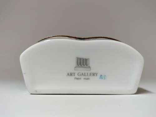 Rare French Limoge Peint Mein Turquoise Pill Box