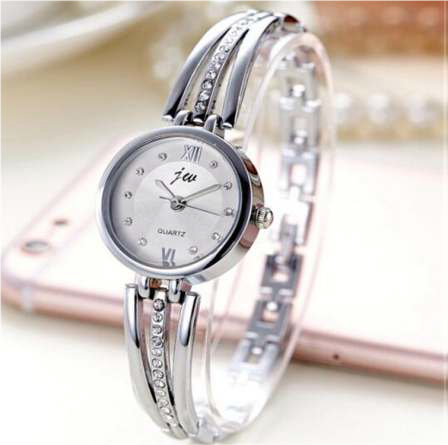Silver Plated Rhinestone Watch