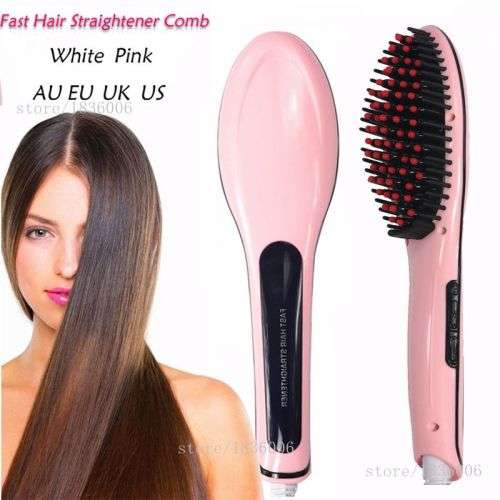 Free Shipping 2016 The new Brush Hair Straightener Comb Irons Electric Hair Straightener Brush Anti