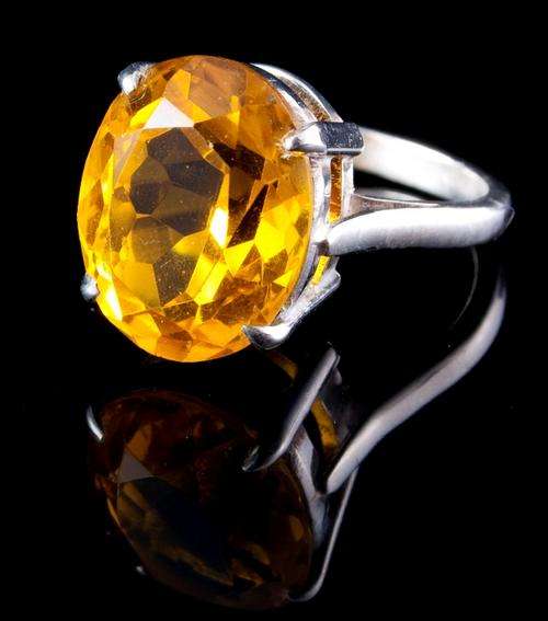 AMAZING BRIGHT YELLOW CITRINE RING IN STERLING SILVER