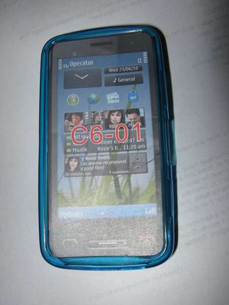 Blue TPU GEL Case Cover for Nokia C6-01