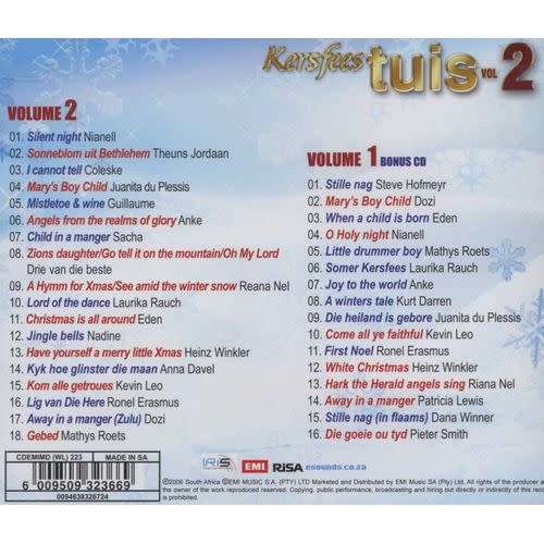 Kersfees Tuis - Volume 2 (CD) Various Artists (PLUS EKSTRA BONUS CD VOLUME 1)