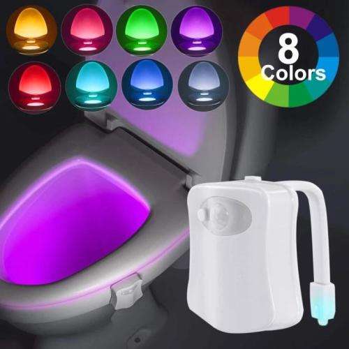 8 Colour motion sensor LED Toilet light (Excludes batteries)