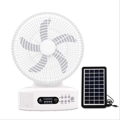 12 Inch Rechargeable Solar Powered Fan with built in bluetooth speaker ****SOLAR POWERED*****