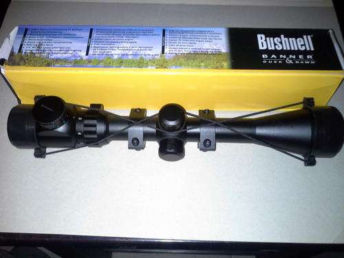 Bushnell , red and green illuminated scope.