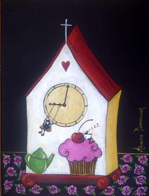 DA1537 Clock(7) Roses by Annette Dannhauser 230mmx300mm