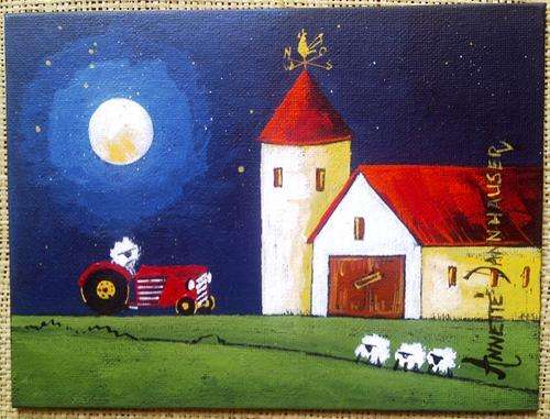 AD1565 Tractor by Annette Dannhauser 150mmx200mm on canvas board