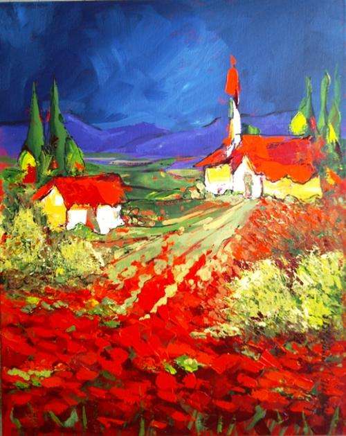 DA704 Poppy fields by Annette Dannhauser 410mmx510mm