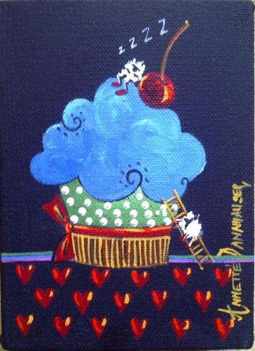 AD1651 Blue Cupcake by Annette Dannhauser 130mmx180mm