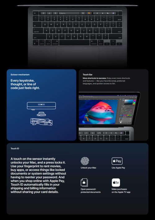 Apple 13-inch MacBook Air: Apple M1 chip with 8-core CPU and 7-core GPU, 256GB - Space Grey