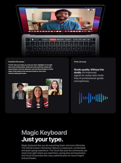 Apple 13-inch MacBook Air: Apple M1 chip with 8-core CPU and 7-core GPU, 256GB - Space Grey