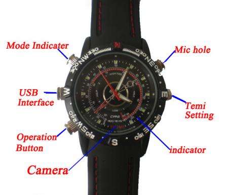 4GB Water Resistance Spy Watch