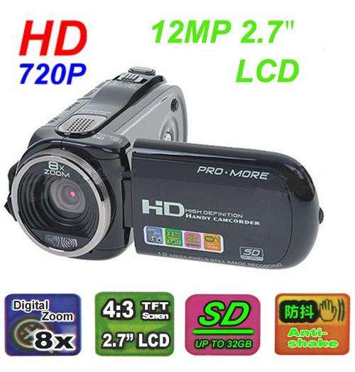 12.0MP HD 720P 2.7"TFT LCD Digital Video Camcorder