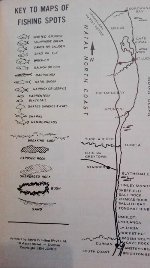 3  books by Len Jones :  Anglers Atlas No 1 , Natal Coast Fishing Guide and Guide to Spearfishing