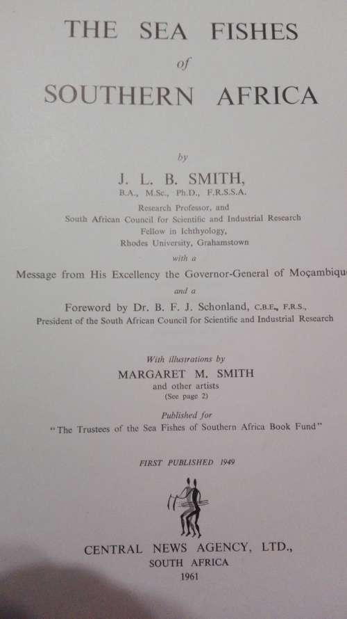 THE SEA FISHES OF SOUTHERN AFRICA by J L B SMITH