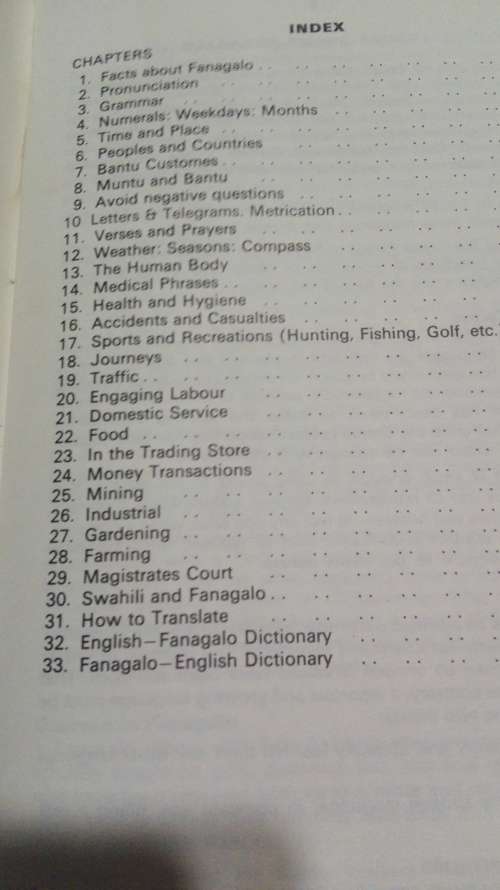 FANAGALO Phrase Book Grammar and Dictionary J D BOLD