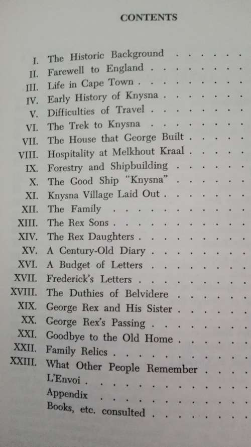 GEORGE REX OF KNYSNA The Authentic Story SANNI METELERKAMP H/Cover