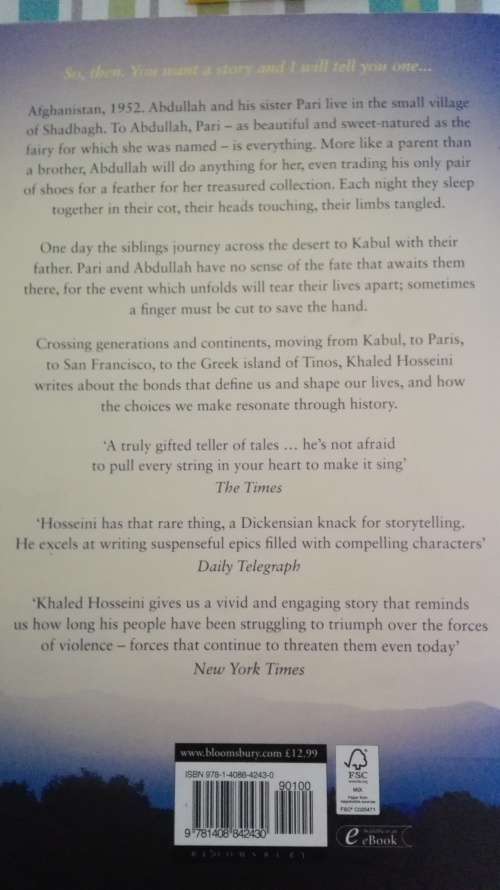 2 Books  The KITE RUNNER plus AND THE MOUNTAINS ECHOED by KHALED HOSSEINI ,