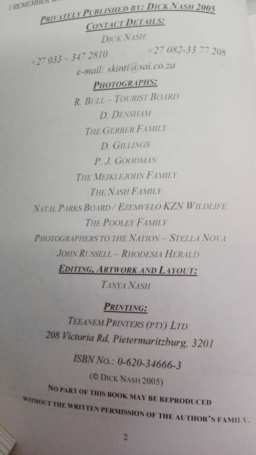 I REMEMBER WHEN A Lifetime with a Game Ranger by and SIGNED by DICK NASH