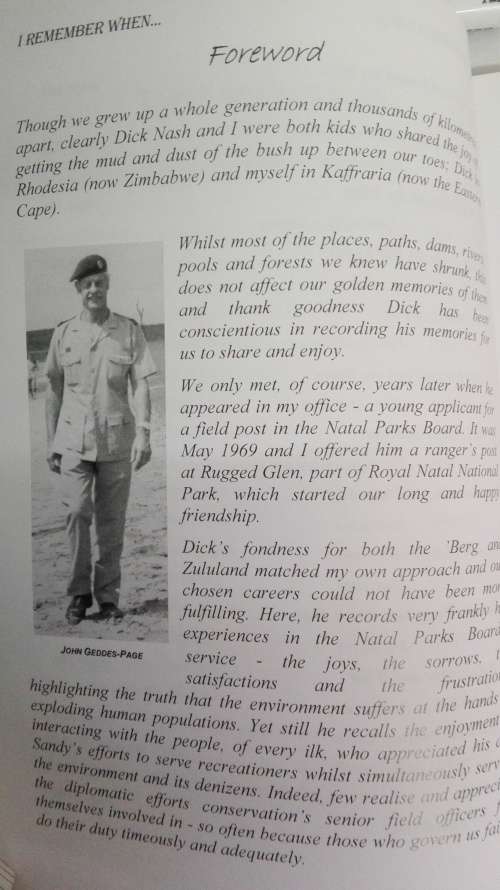 I REMEMBER WHEN A Lifetime with a Game Ranger by and SIGNED by DICK NASH