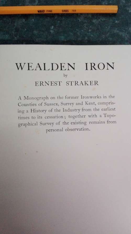 WEALDEN IRON BY ERNEST STRAKER 1931