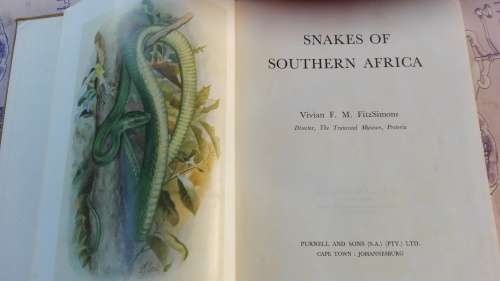 SNAKES of Southern Africa VIVIAN F M FITZSIMONS plus Poster "  The John Visser Guide to Dangerous