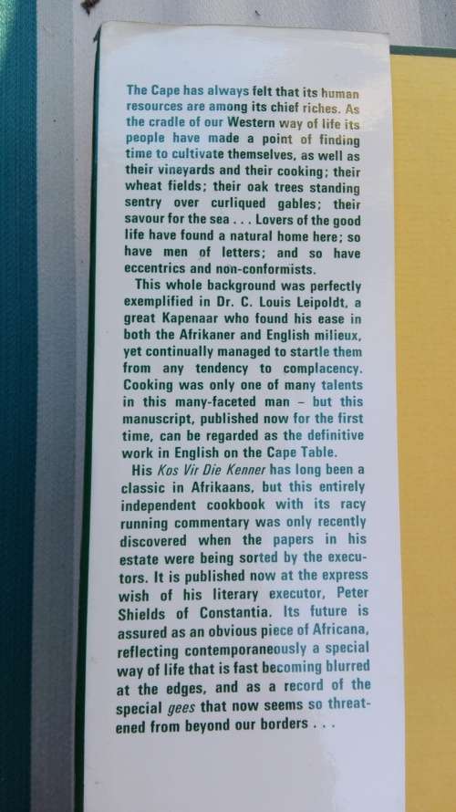 LEIPOLDT'S CAPE COOKERY C LOUIS LEIPOLDT