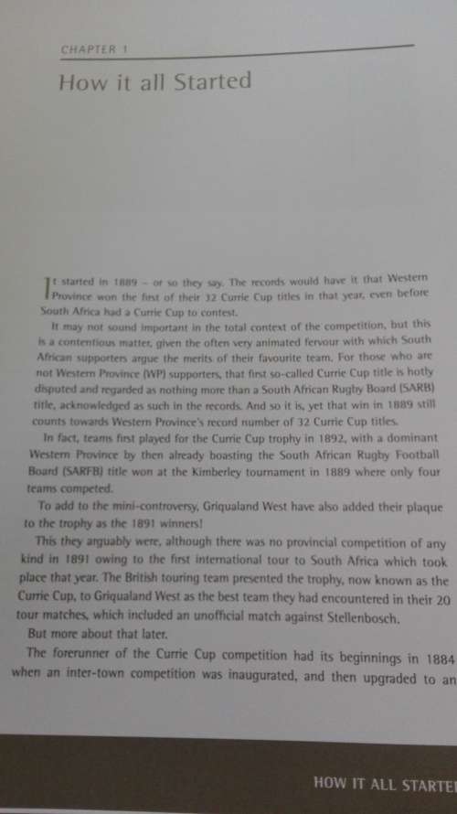 GREAT MOMENTS IN CURRIE CUP HISTORY  Wim van der Berg