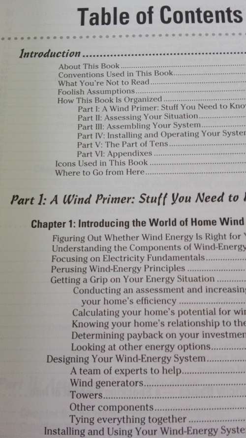 WIND POWER FOR DUMMIES IAN WOOFENDEN ( electricity from the wind )
