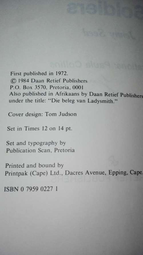 2 Books by JENNY SEED ; PLACE AMONST THE STONES plus THE RED DUST SOLDIERS ( which is signed ) )