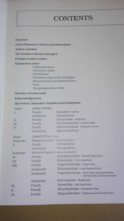 THE MAMMALS OF THE SOUTHERN AFRICAN SUBREGION BY REAY H N SMITHERS First Edition 1983