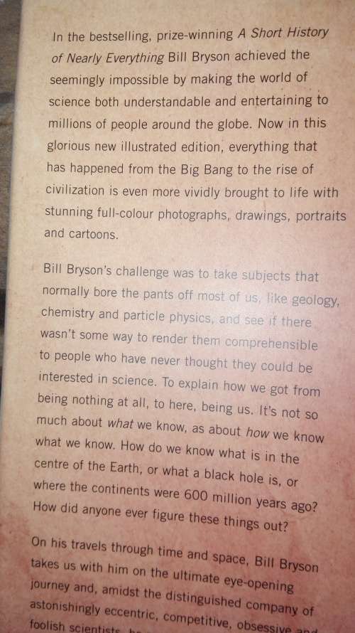 A SHORT HISTORY OF NEARLY EVERYTHING BILL BRYSON ( Illustrated )
