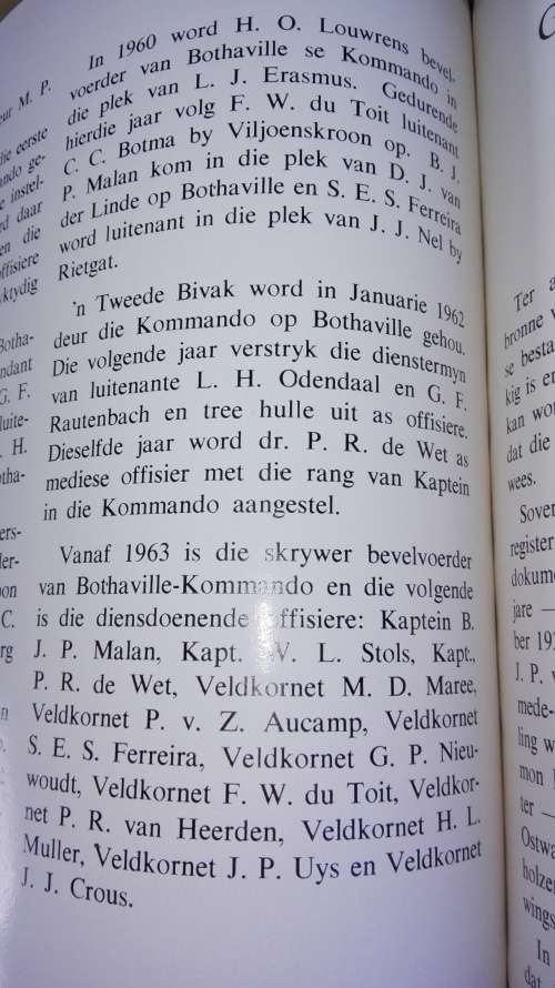 BOTHAVILLE 1891 - 1966 Vyf en seventig jare van vooruitgang Een Hoofstuk ; die Bothaville Kommando