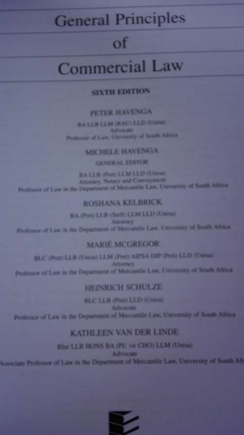 GENERAL PRINCIPLES OF COMMERCIAL LAW SIXTH EDITION