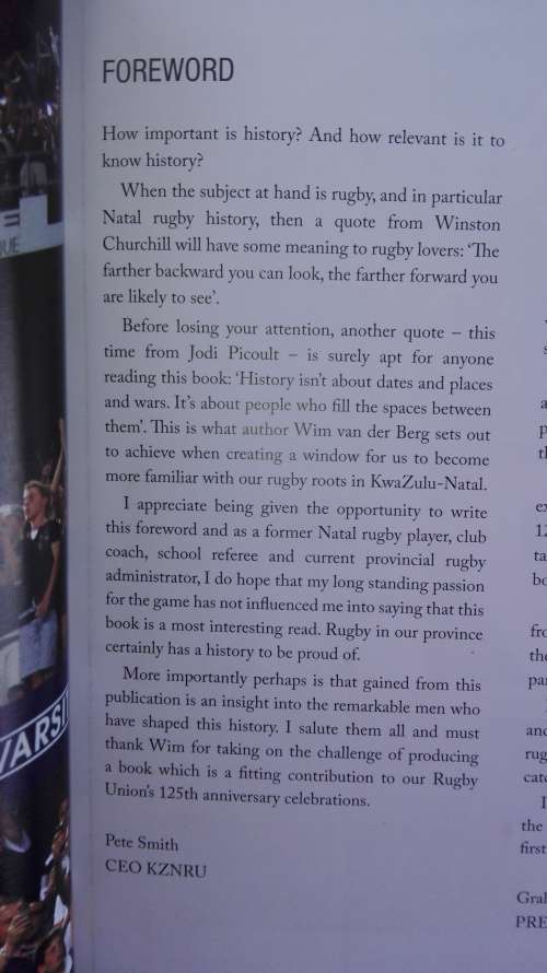 The Black & White Story, 125 year History of Natal Rugby Union by Wim Van Der Berg (The Sharks