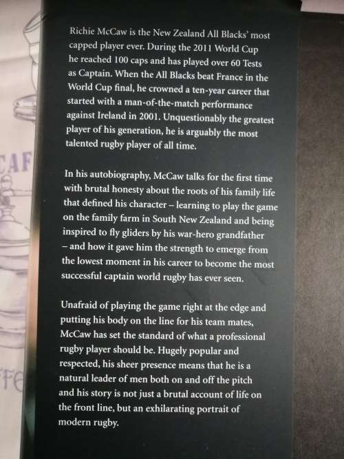 RICHIE McCAW THE AUTOBIOGRAPHY The Real McCaw  ( Hardcover Book -like new )