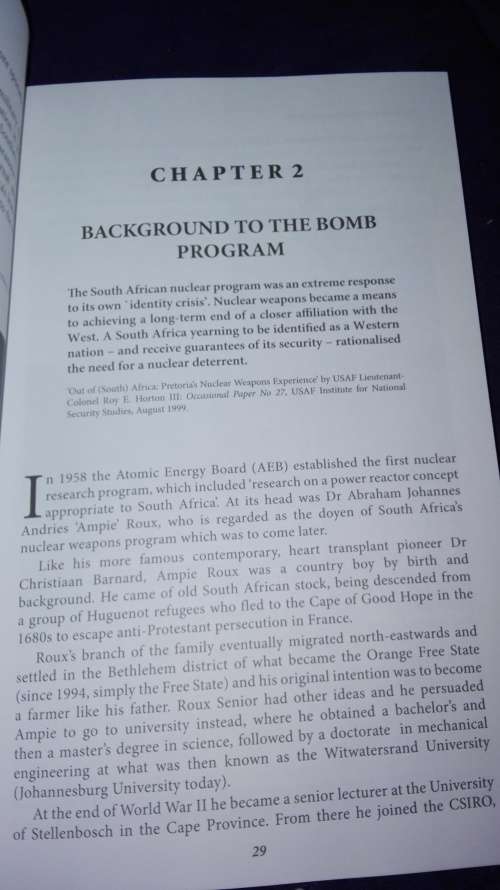 HOW SOUTH AFRICA BUILT SIX ATOM BOMBS and then Abandoned its Nuclear Weapons Program AL J VENTER