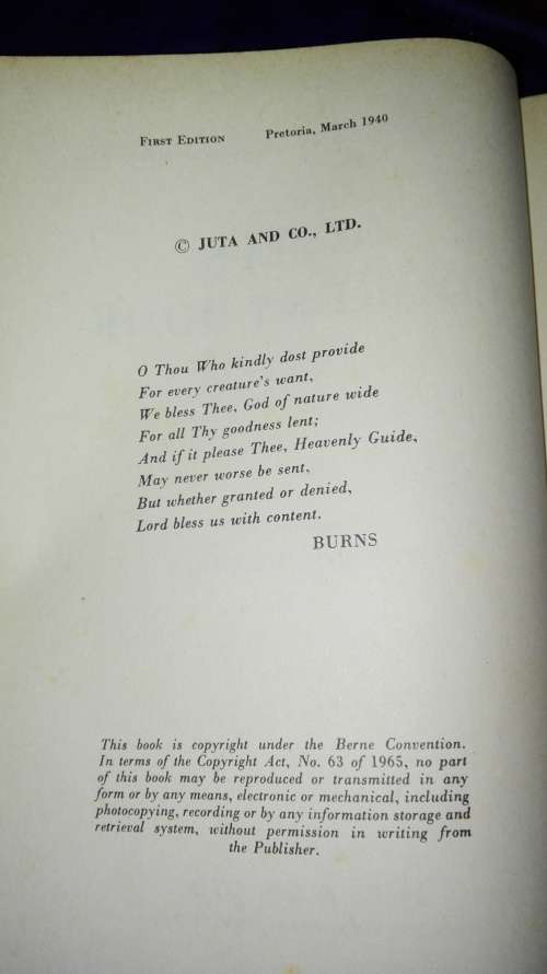 OUMA'S COOKERY BOOK Mrs ROY HENDRIE ( Hardcover around 1965 )