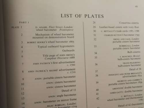 ENGLISH BAROMETERS 1680 - 1860 Nicholas Goodison  A History of Domestic Barometers and their Makers