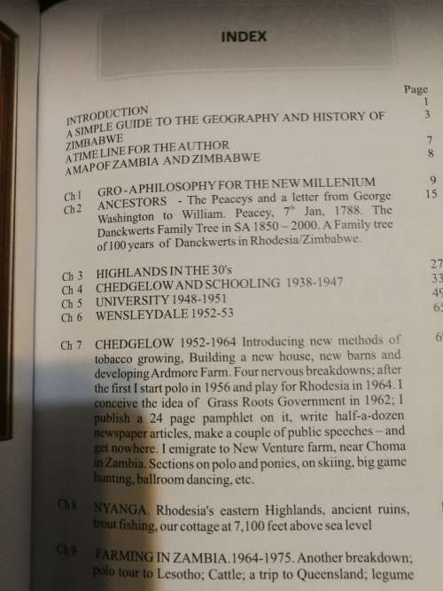 GRO A RHODESIAN SAGA BRIAN DANCKWERTS My Life as a Rhodesian Farmer Sportsman Philospher and