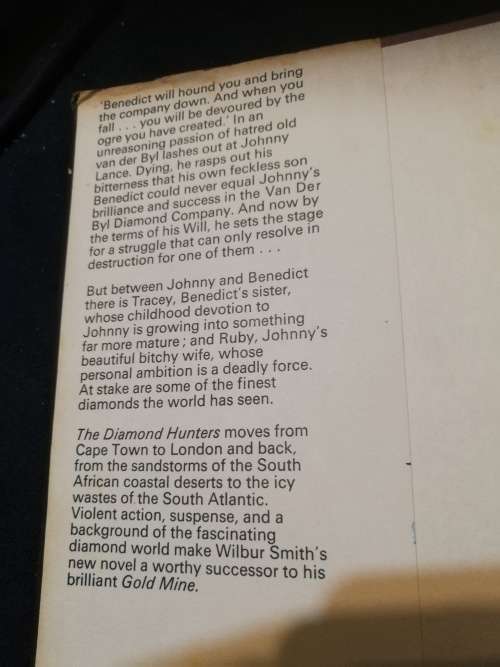 WILBUR SMITH THE DIAMOND HUNTERS Reprint 1971