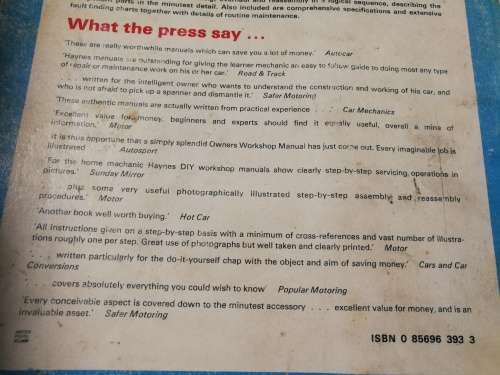 WEBER CARBURETTORS HEYNES OWNERS WORKSHOP MANUAL No, 393